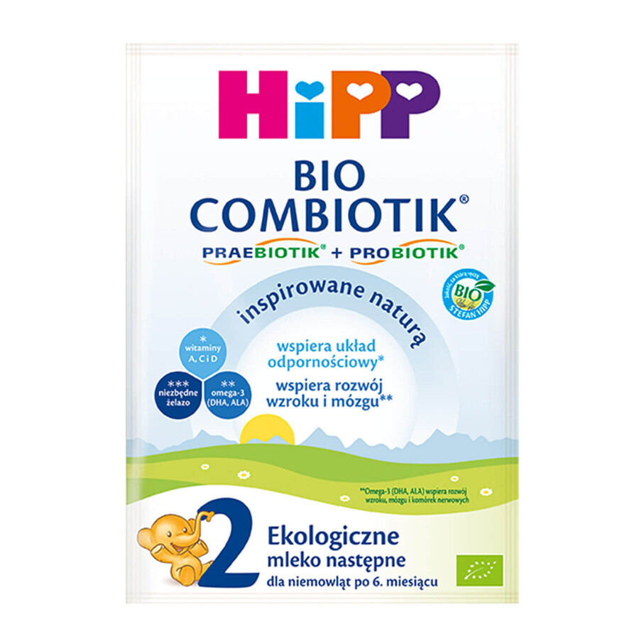 HiPP 2 Bio Combiotik, latte di proseguimento biologico, dopo 6 mesi, 27 g