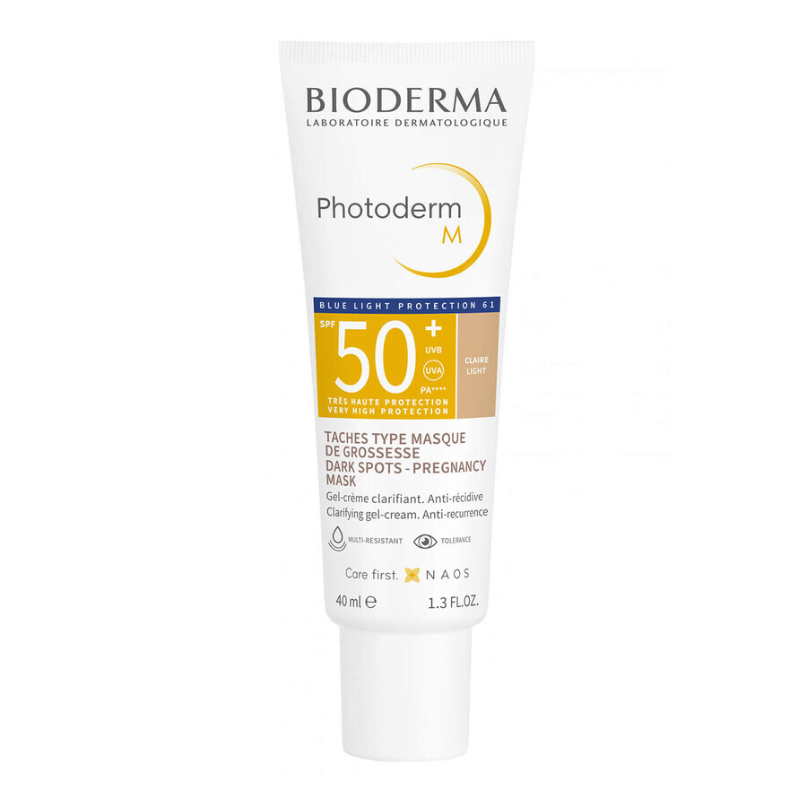 Bioderma Photoderm M, crema protectora para pieles con tendencia a la hiperpigmentación, ligera, FPS 50+, 40 ml