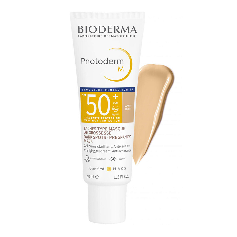 Bioderma Photoderm M, crema protectora para pieles con tendencia a la hiperpigmentación, ligera, FPS 50+, 40 ml