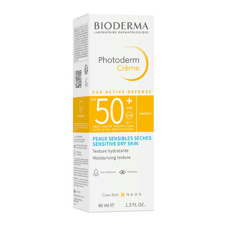 Bioderma Photoderm Creme, schützende Gesichtscreme, trockene Haut, SPF 50+, 40 ml