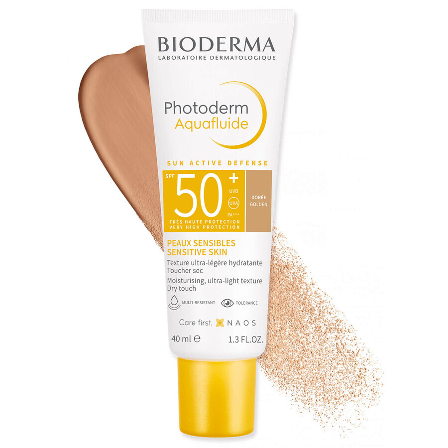 Bioderma Photoderm Aquafluide, ultra-light fluid for sensitive skin, dark shade, SPF 50+, 40 ml