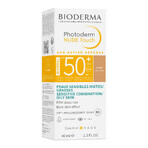 Bioderma Photoderm Nude Touch, Mineralgrundierung mit Nude-Effekt, dunkler Farbton, SPF 50+, 40 ml