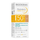 Bioderma Photoderm Nude Touch, base mineral efecto nude, tono oscuro, SPF 50+, 40 ml