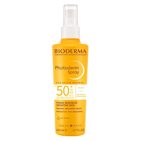 Bioderma Photoderm Spray, leichtes Körper- und Gesichtsspray, empfindliche Haut, SPF 50+, 200 ml