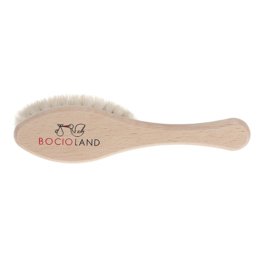 Bocioland, cepillo de madera, pelo de cabra natural, elipse, 1 pieza