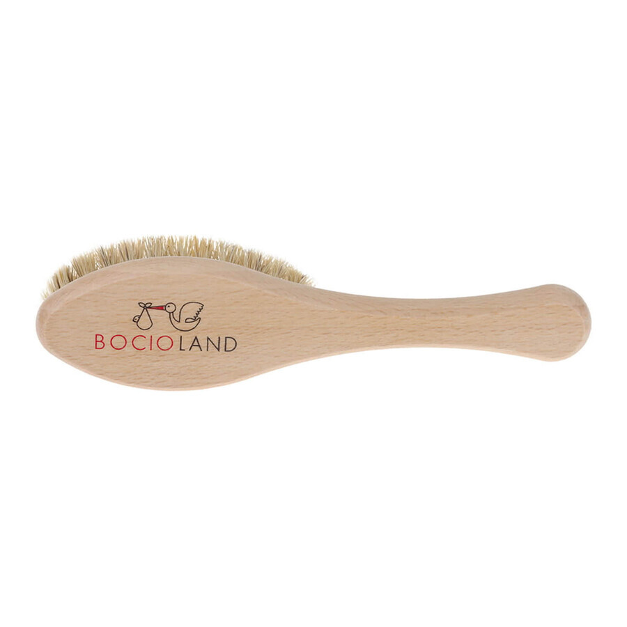 Bocioland, wooden hair brush, natural hair, ellipse, 1 pc