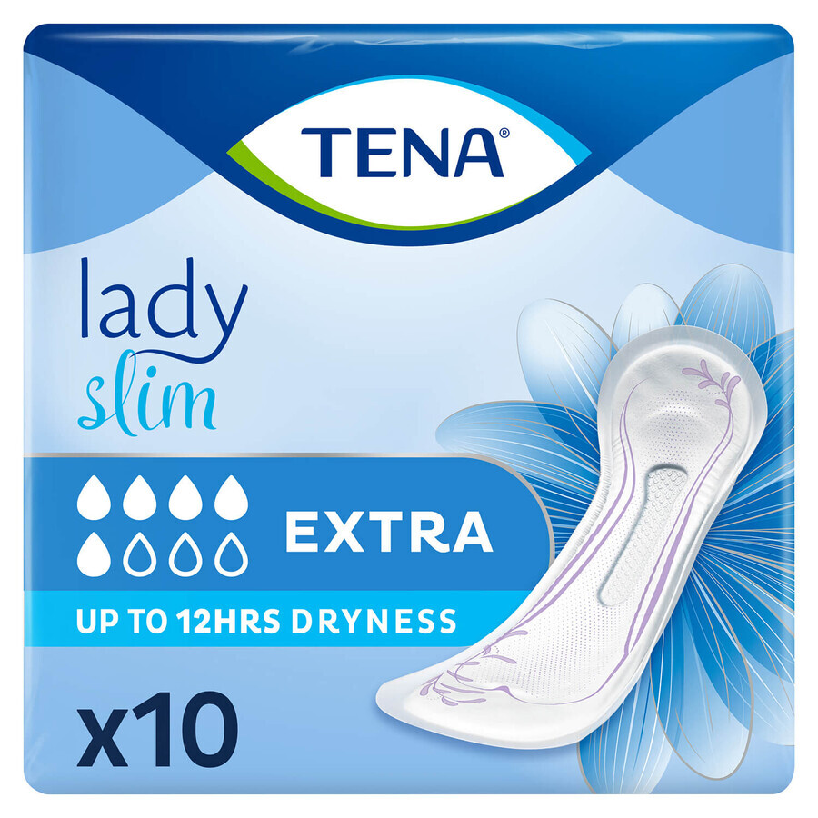 Tena Lady Slim, toallas sanitarias especializadas, Extra, 10 piezas