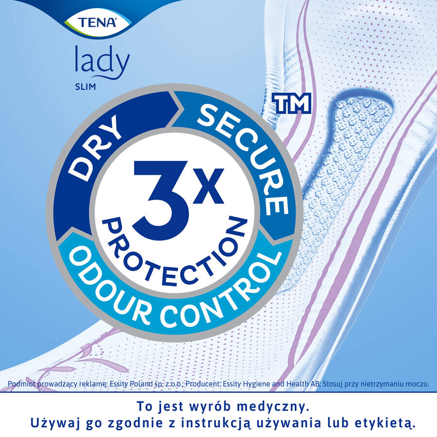 Tena Lady Slim, toallas sanitarias especializadas, Extra, 10 piezas