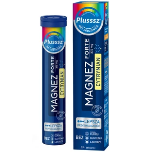 Plusssz Magnesium Forte Citrato, sabor naranja y maracuyá, 24 comprimidos efervescentes
