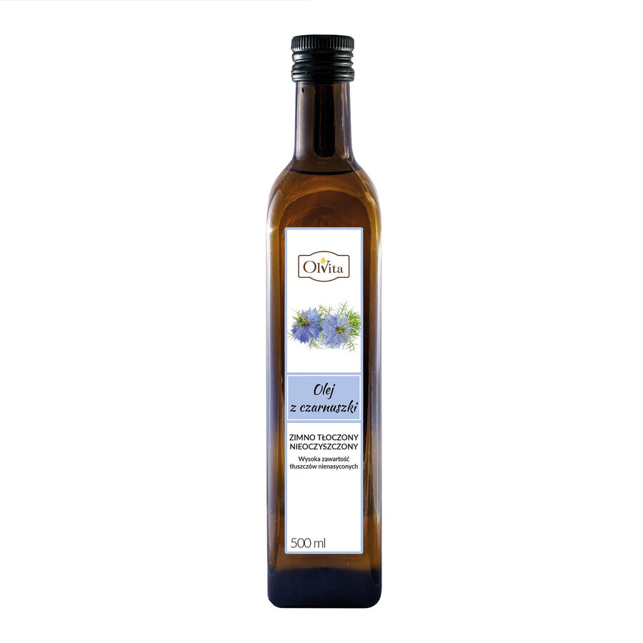 OlVita Aceite de comino negro, prensado en frío, sin refinar, 500 ml