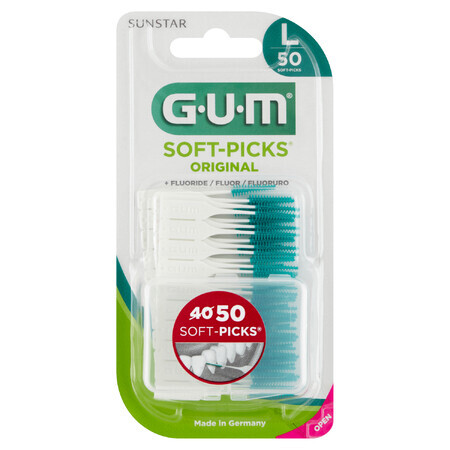 Sunstar Gum Soft-Picks Original, cepillos interdentales, grandes, 50 piezas