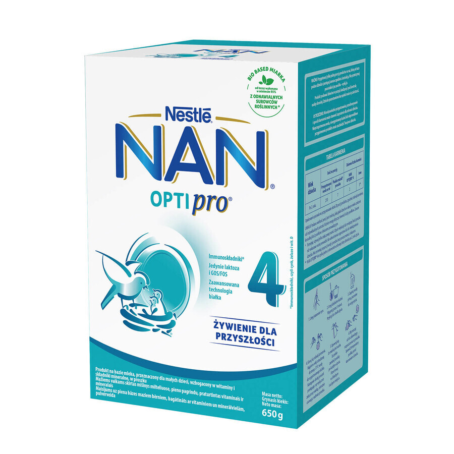 Nestlé NAN Optipro 4, lait maternisé pour enfants de plus de 2 ans, 650 g