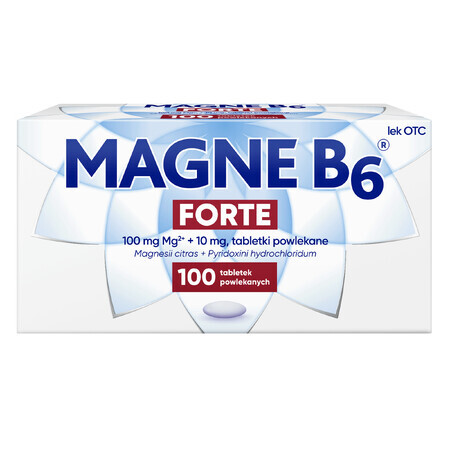 Magne B6 Forte 100 mg + 10 mg, 100 comprimidos recubiertos