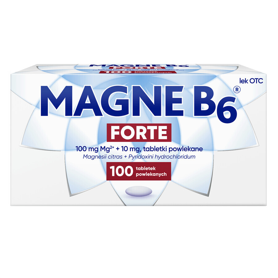 Magne B6 Forte 100 mg + 10 mg, 100 comprimidos recubiertos