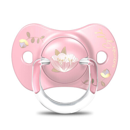 Suavinex SX Pro Gold Edition, pacifier, silicone, physiological, pink, 6-18 months, 1 pc