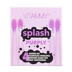 Vitammy Splash, puntas de cepillo de dientes sónicas para niños, púrpura, a partir de 8 años, 4 piezas