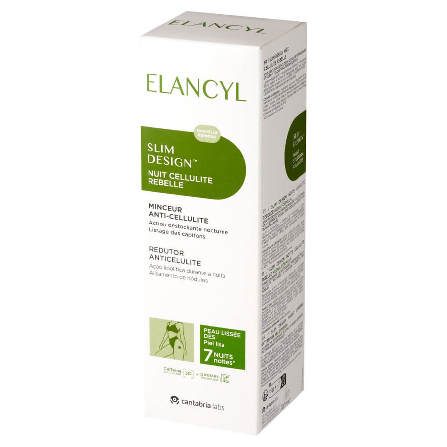 Elancyl Slim Design, crème contre la cellulite tenace, crème de nuit, 200 ml