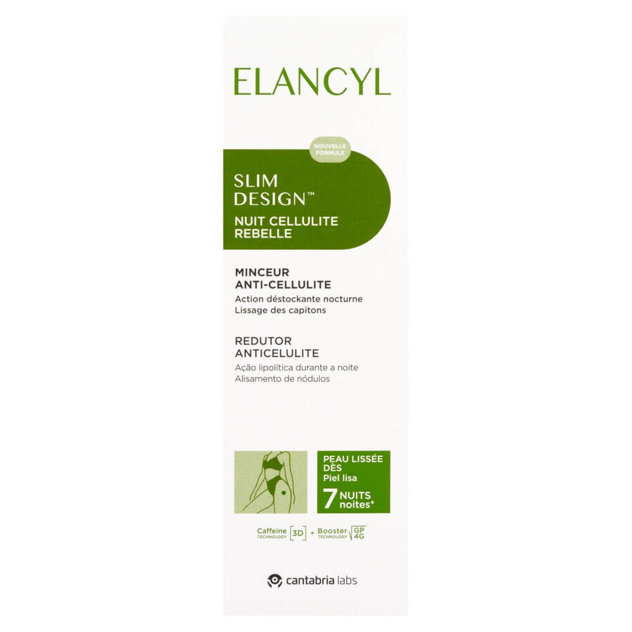 Elancyl Slim Design, crème contre la cellulite tenace, crème de nuit, 200 ml