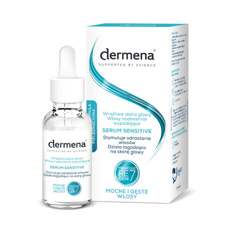 Dermena Sensitive, suero estimulante del crecimiento del cabello, para cuero cabelludo sensible, 50 ml