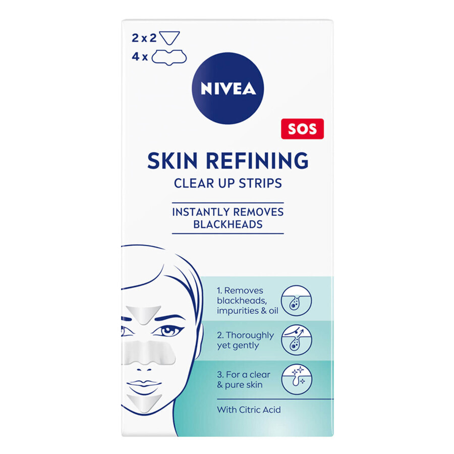 Nivea Skin Refining, parches purificantes contra los puntos negros, 8 unidades