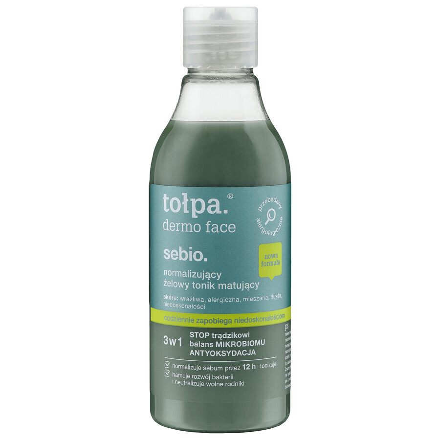 Tołpa Dermo Face Sebio, tónico gel matificante normalizante, 200 ml