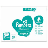 Pampers Harmonie Aqua, toallitas húmedas, 15 x 48 piezas