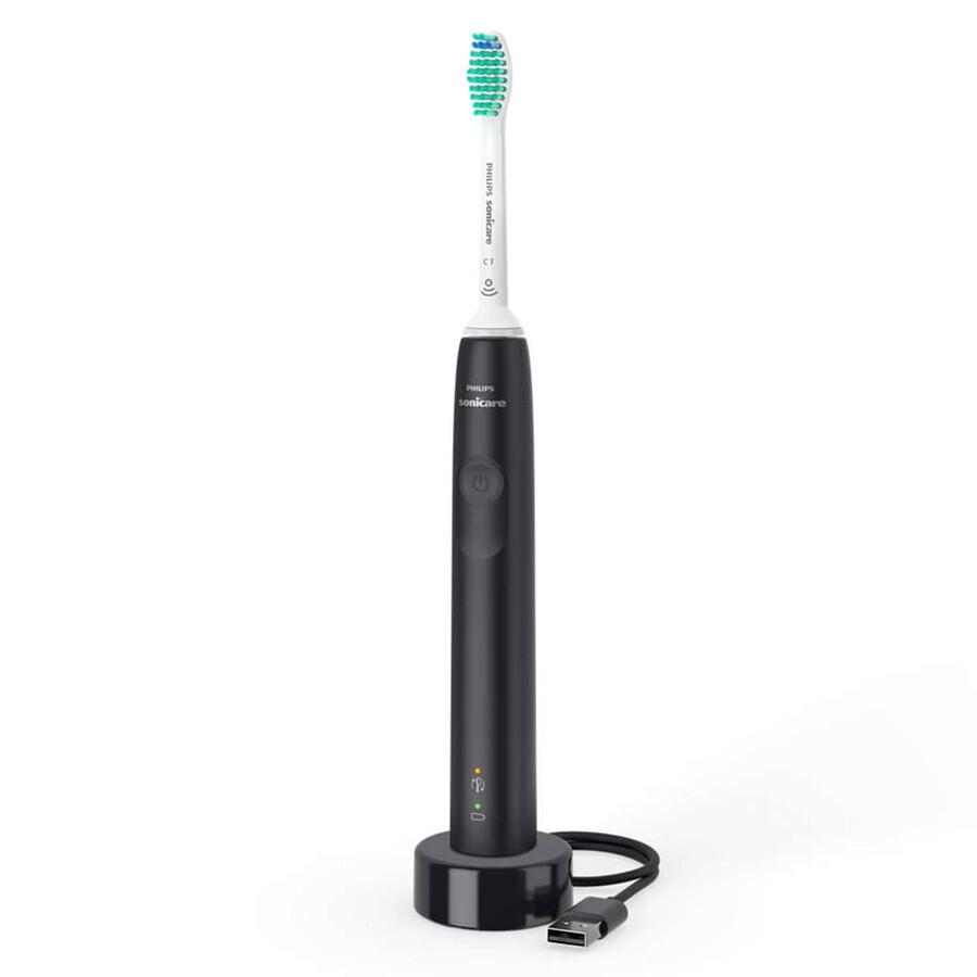 Philips Sonicare 3100 Series, cepillo de dientes sónico, HX3671/14, negro, 1 pieza