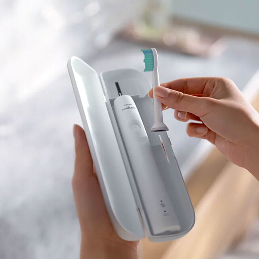 Philips Sonicare 3100 Series, cepillo de dientes sónico con estuche, HX3673/13, blanco, 1 pieza