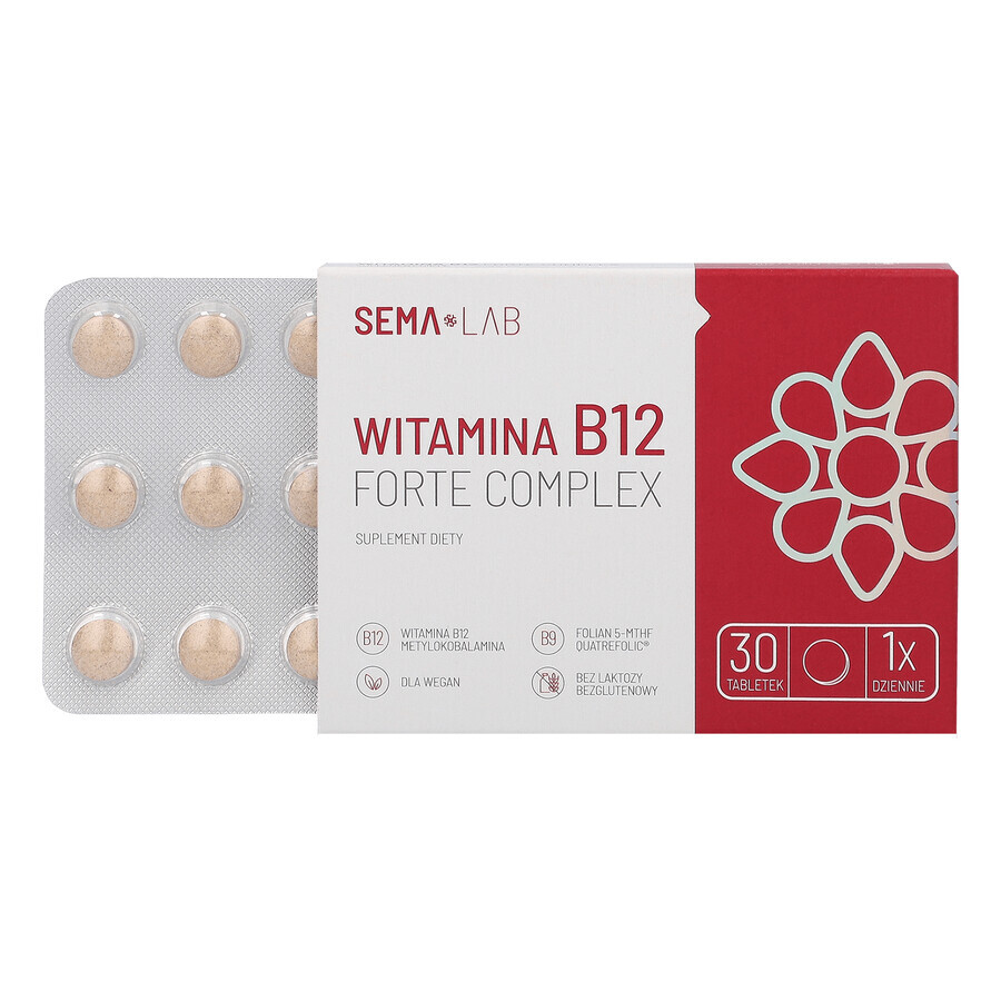 SEMA Lab Vitamin B12 Forte Complex, 30 film-coated tablets