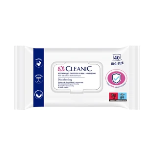 Cleanic hand and surface disinfecting wipes, 40 pcs