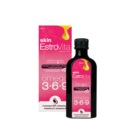 EstroVita Skin, ésteres ácidos Omega 3-6-9, sabor a flor de cerezo japonés sakura, 250 ml