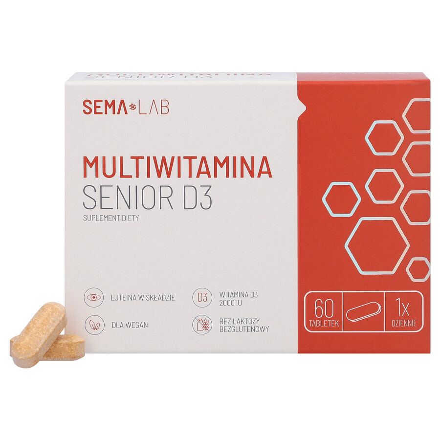 SEMA Lab Multivitamina Senior D3, 60 comprimidos recubiertos