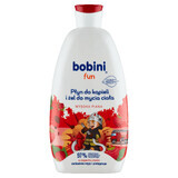 Bobini Fun, loción de baño y gel de baño, frambuesa, 500 ml