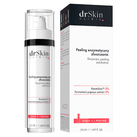 DrSkin Clinic, peeling enzimático, Exfoliación, queratolina 3%, extracto de papaya fermentada 3%, 50 ml