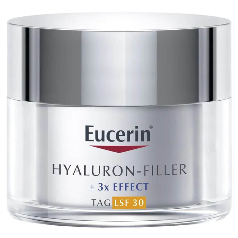 Eucerin Hyaluron-Filler, crema facial de día antiarrugas con ácido hialurónico, todo tipo de pieles, SPF 30, 50 ml