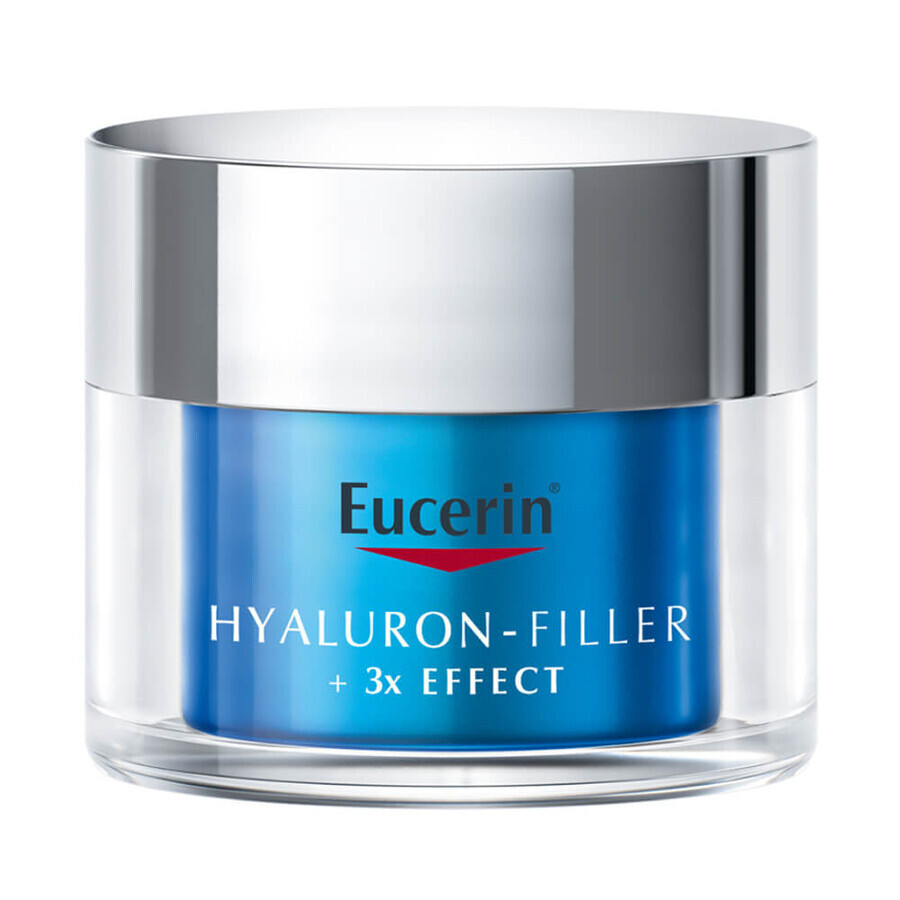 Eucerin Hyaluron-Filler + 3x Effect, booster de nuit hydratant pour le visage à l'acide hyaluronique, 50 ml