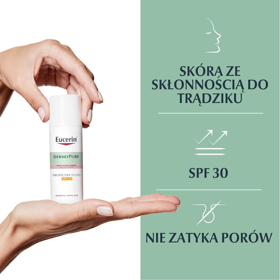 Eucerin DermoPure, schützendes Creme-Fluid für unreine und zu Akne neigende Haut, SPF 30, 50 ml