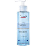 Eucerin DermatoClean [Hyaluron], gel limpiador facial para pieles normales, mixtas y sensibles, 200 ml