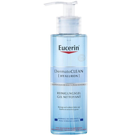 Eucerin DermatoClean [Hyaluron], gel detergente per il viso per pelli normali, miste e sensibili, 200 ml