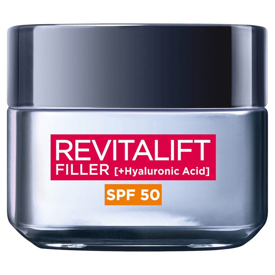 L&#39;Oreal Revitalift Filler, crema facial antiedad de relleno intensivo, SPF 50, para el día, 50 ml