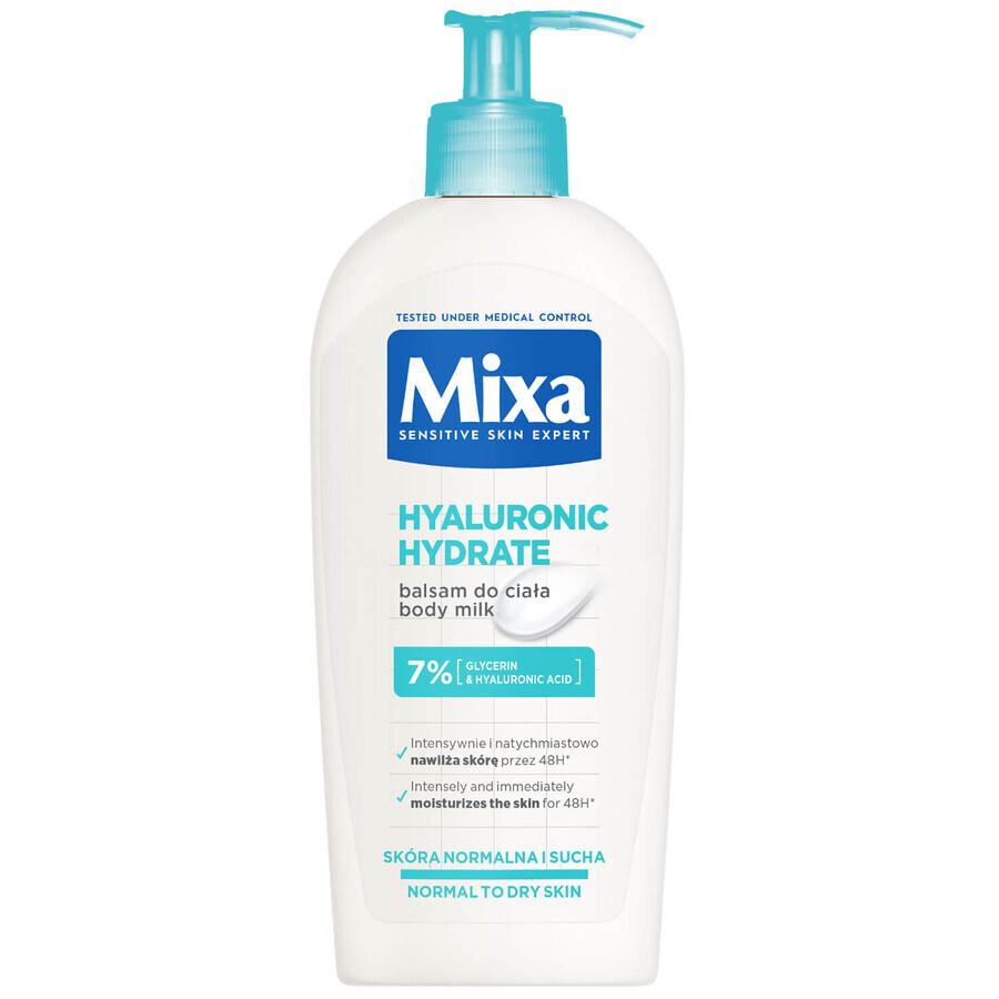 Mixa Hyaluronic Hydrate, bálsamo corporal, piel normal y seca, 400 ml