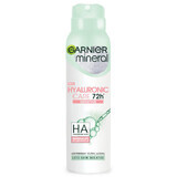 Garnier Mineral Hyaluronic Care, spray antitranspirante 72h, sensible, 150 ml