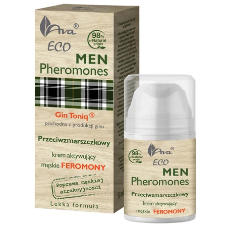 Ava Eco Men Pheromones, crema facial antiarrugas, 50 ml