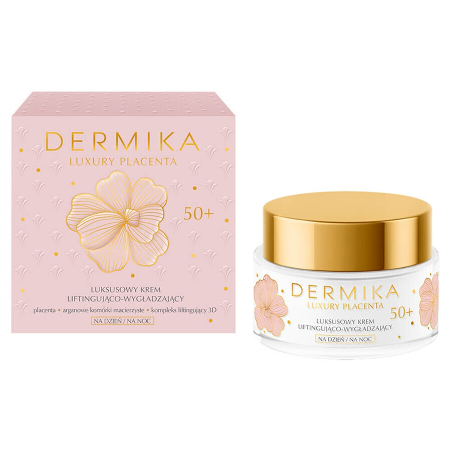 Dermika Luxury Placenta 50+, lujosa crema lifting y suavizante, 50 ml