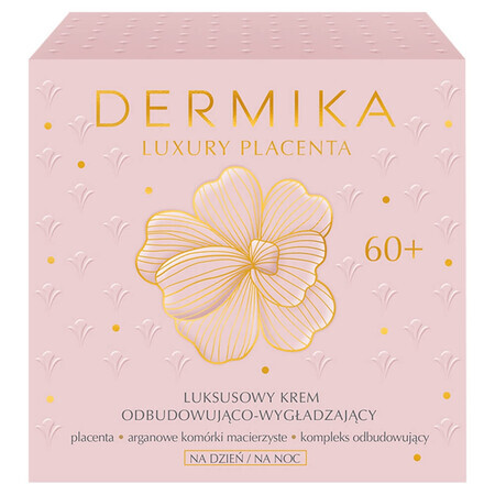 Dermika Luxury Placenta 60+, lujosa crema reconstructora y suavizante, 50 ml