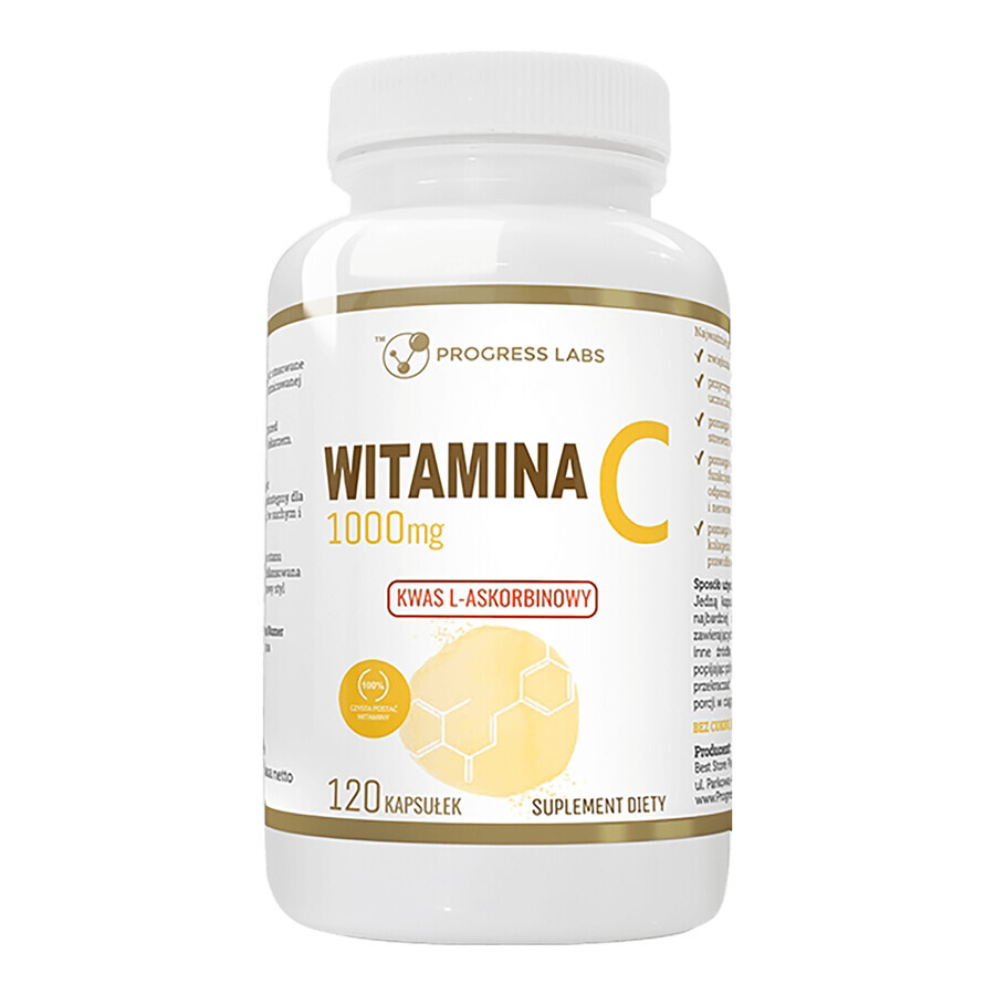 Progress Labs Vitamine C 1000 mg, 120 gélules