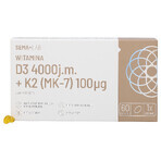 SEMA Lab Vitamin D3 4000 IU + K2 (MK-7) 100 µg, 60 soft capsules