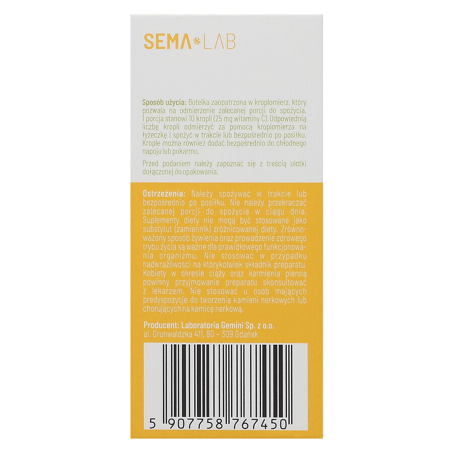 SEMA Lab Vitamin C for children from 1 month, drops, 25 ml