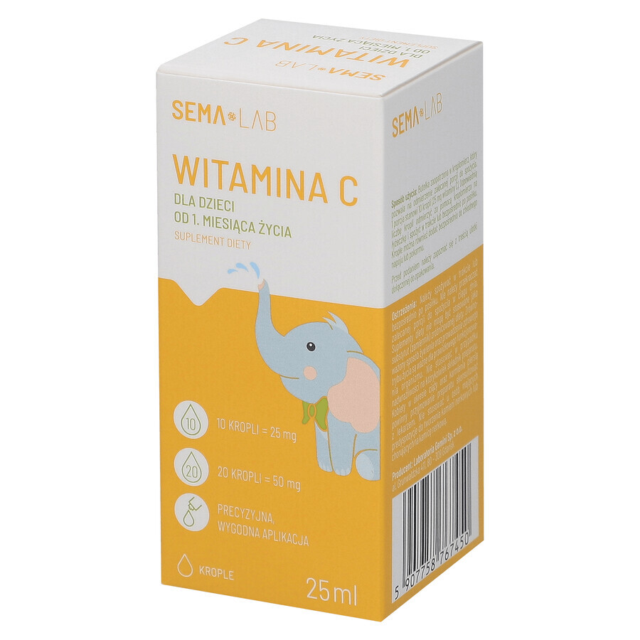 SEMA Lab Vitamin C for children from 1 month, drops, 25 ml