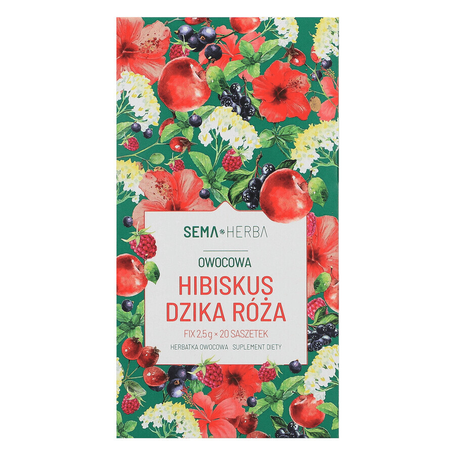 SEMA Herba Hibiscus y rosa mosqueta Fix, 2,5 gx 20 sobres